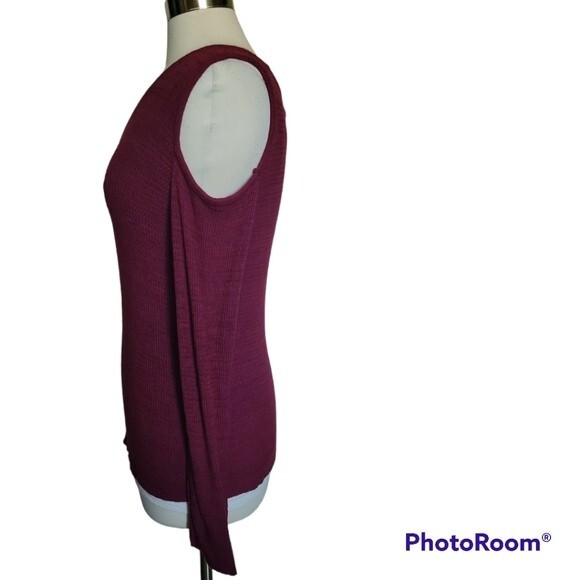 ABSOLUTELY CREATIVE WW WAFFLEKNIT COLD SHOULDER TOP - M - Picture 6 of 11